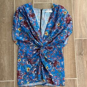 Prabal Gurung Blue Floral Women's Blouse